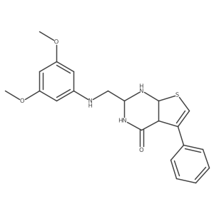 2-[(3,5-dimethoxyanilino)methyl]-5-phenyl-2,3,4a,7a-tetrahydro-1H-thieno[2,3-d]pyrimidin-4-one Structure