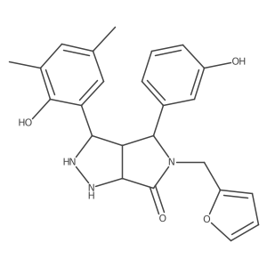 5-(Furan-2-ylmethyl)-3-(2-hydroxy-3,5-dimethylphenyl)-4-(3-hydroxyphenyl)-1,2,3,3a,4,6a-hexahydropyrrolo[3,4-c]pyrazol-6-one Structure