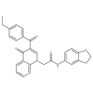 N-(benzo[d][1,3]dioxol-5-yl)-2-(3-(4-ethylbenzoyl)-4-oxoquinolin-1(4H)-yl)acetamide Structure