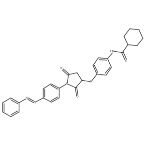 Cyclohexanecarboxamide, N-[4-[[2,5-dioxo-1-[4-(2-phenyldiazenyl)phenyl]-3-pyrrolidinyl]thio]phenyl]- Structure