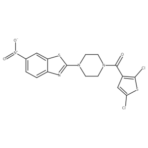 (2,5-Dichlorothiophen-3-yl)(4-(6-nitrobenzo[d]thiazol-2-yl)piperazin-1-yl)methanone Structure