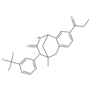 methyl 2-methyl-4-oxo-3-(3-(trifluoromethyl)phenyl)-3,4,5,6-tetrahydro-2H-2,6-methanobenzo[g][1,3,5]oxadiazocine-8-carboxylate Structure
