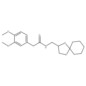 2-(3,4-dimethoxyphenyl)-N-({1,4-dioxaspiro[4.5]decan-2-yl}methyl)acetamide结构式