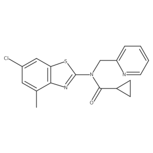 N-(6-chloro-4-methylbenzo[d]thiazol-2-yl)-N-(pyridin-2-ylmethyl)cyclopropanecarboxamide结构式