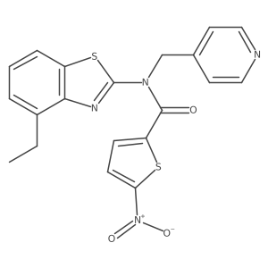 N-(4-ethylbenzo[d]thiazol-2-yl)-5-nitro-N-(pyridin-4-ylmethyl)thiophene-2-carboxamide结构式