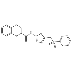 N-(5-((phenylsulfonyl)methyl)-1,3,4-oxadiazol-2-yl)-2,3-dihydrobenzo[b][1,4]dioxine-2-carboxamide结构式
