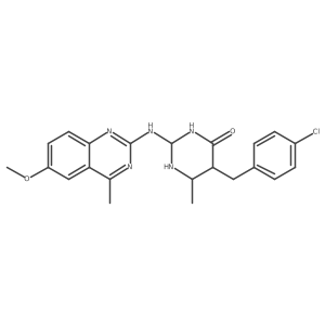 5-[(4-Chlorophenyl)methyl]-2-[(6-methoxy-4-methylquinazolin-2-yl)amino]-6-methyl-1,3-diazinan-4-one结构式