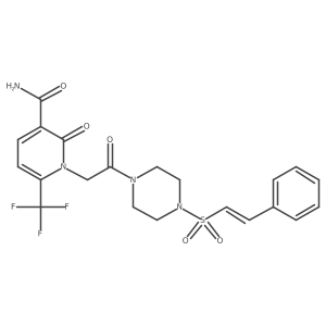 2-Oxo-1-{2-oxo-2-[4-(2-phenylethenesulfonyl)piperazin-1-yl]ethyl}-6-(trifluoromethyl)-1,2-dihydropyridine-3-carboxamide Structure