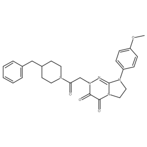 2-(2-(4-benzylpiperidin-1-yl)-2-oxoethyl)-8-(4-methoxyphenyl)-7,8-dihydroimidazo[2,1-c][1,2,4]triazine-3,4(2H,6H)-dione结构式