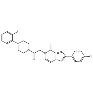 2-(4-chlorophenyl)-5-(2-(4-(2-fluorophenyl)piperazin-1-yl)-2-oxoethyl)pyrazolo[1,5-a]pyrazin-4(5H)-one结构式