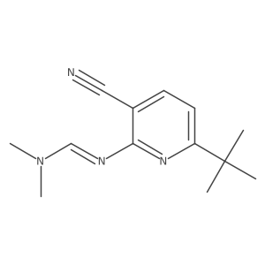 (E)-N'-(6-(tert-Butyl)-3-cyanopyridin-2-yl)-N,N-dimethylformimidamide结构式