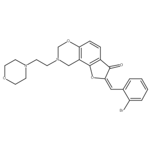 (Z)-2-(2-bromobenzylidene)-8-(2-morpholinoethyl)-8,9-dihydro-2H-benzofuro[7,6-e][1,3]oxazin-3(7H)-one结构式