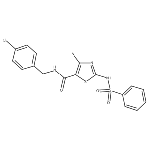 5-Thiazolecarboxamide, N-[(4-chlorophenyl)methyl]-4-methyl-2-[(phenylsulfonyl)amino]-结构式