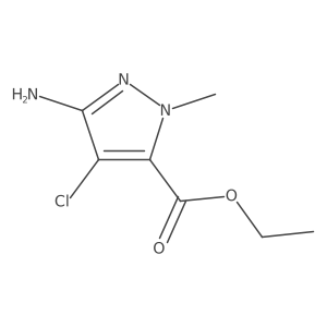 ethyl 3-amino-4-chloro-1-methyl-1H-pyrazole-5-carboxylate结构式