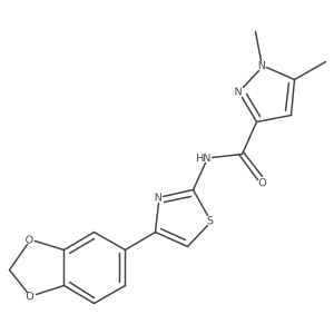 N-(4-(benzo[d][1,3]dioxol-5-yl)thiazol-2-yl)-1,5-dimethyl-1H-pyrazole-3-carboxamide Structure