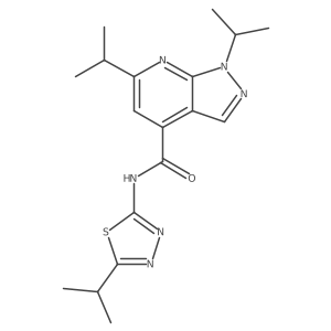 1,6-di(propan-2-yl)-N-[(2E)-5-(propan-2-yl)-1,3,4-thiadiazol-2(3H)-ylidene]-1H-pyrazolo[3,4-b]pyridine-4-carboxamide结构式