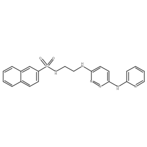 N-(2-((6-(pyridin-2-ylamino)pyridazin-3-yl)amino)ethyl)naphthalene-2-sulfonamide结构式