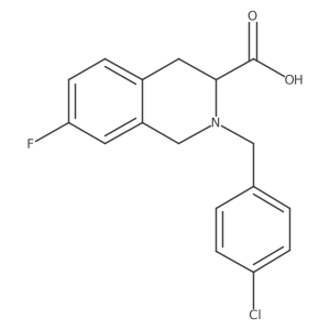 3-Isoquinolinecarboxylic acid, 2-[(4-chlorophenyl)methyl]-7-fluoro-1,2,3,4-tetrahydro- Structure