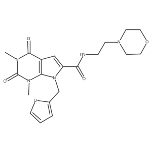 7-(furan-2-ylmethyl)-1,3-dimethyl-N-[2-(morpholin-4-yl)ethyl]-2,4-dioxo-2,3,4,7-tetrahydro-1H-pyrrolo[2,3-d]pyrimidine-6-carboxamide结构式