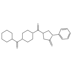 4-{[4-(Cyclohexylcarbonyl)piperazin-1-yl]carbonyl}-1-phenylpyrrolidin-2-one结构式