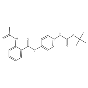 tert-butyl N-[4-[(2-acetamidobenzoyl)amino]phenyl]carbamate Structure