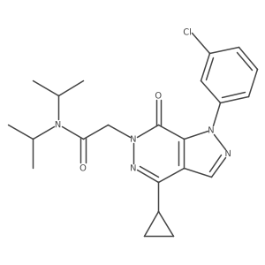CC(C)N(C(=O)Cn1nc(C2CC2)c2cnn(-c3cccc(Cl)c3)c2c1=O)C(C)C结构式