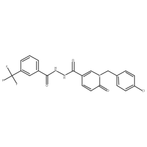 O=C(NNC(=O)c1ccc(=O)n(Cc2ccc(Cl)cc2)c1)c1cccc(C(F)(F)F)c1结构式