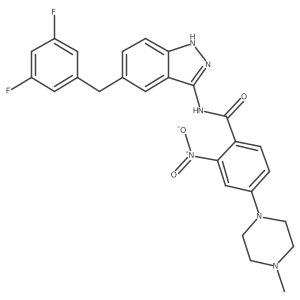 N-(5-(3,5-Difluorobenzyl)-1H-indazol-3-yl)-4-(4-methylpiperazin-1-yl)-2-nitrobenzamide结构式