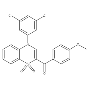 [4-(3,5-dichlorophenyl)-1,1-dioxido-4H-1,4-benzothiazin-2-yl](4-methoxyphenyl)methanone结构式