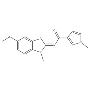 1-methyl-N-(3-methyl-6-(methylthio)benzo[d]thiazol-2(3H)-ylidene)-1H-pyrazole-3-carboxamide Structure