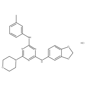 N2-(benzo[d][1,3]dioxol-5-yl)-6-morpholino-N4-(m-tolyl)-1,3,5-triazine-2,4-diamine hydrochloride Structure
