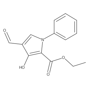 Ethyl 4-formyl-3-hydroxy-1-phenyl-1H-pyrrole-2-carboxylate结构式