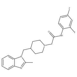 N-(2,4-difluorophenyl)-2-(4-((2-methyl-1H-benzo[d]imidazol-1-yl)methyl)piperidin-1-yl)acetamide结构式
