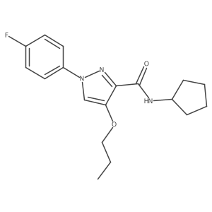 N-cyclopentyl-1-(4-fluorophenyl)-4-propoxy-1H-pyrazole-3-carboxamide结构式