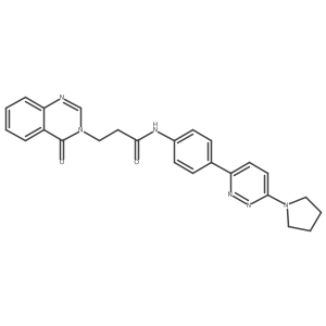 3-(4-oxoquinazolin-3(4H)-yl)-N-(4-(6-(pyrrolidin-1-yl)pyridazin-3-yl)phenyl)propanamide Structure