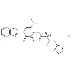 N-(2-(dimethylamino)ethyl)-4-(N-methyl-N-((tetrahydrofuran-2-yl)methyl)sulfamoyl)-N-(4-methylbenzo[d]thiazol-2-yl)benzamide hydrochloride Structure