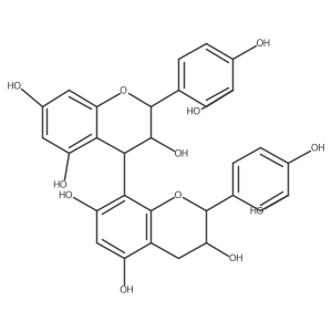 (2R,3S)-2-(3,4-dihydroxyphenyl)-8-[(2S,3S,4S)-2-(3,4-dihydroxyphenyl)-3,5,7-trihydroxy-3,4-dihydro-2H-chromen-4-yl]-3,4-dihydro-2H-chromene-3,5,7-triol结构式
