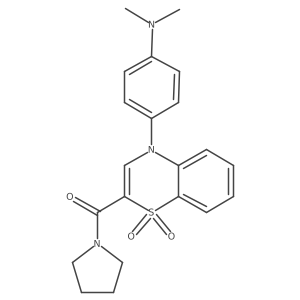 (4-(4-(dimethylamino)phenyl)-1,1-dioxido-4H-benzo[b][1,4]thiazin-2-yl)(pyrrolidin-1-yl)methanone Structure