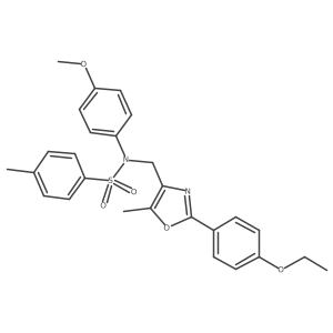 N-{[2-(4-ethoxyphenyl)-5-methyl-1,3-oxazol-4-yl]methyl}-N-(4-methoxyphenyl)-4-methylbenzene-1-sulfonamide结构式
