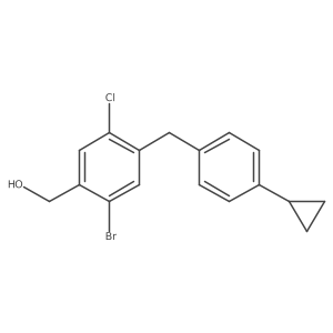 (2-Bromo-5-chloro-4-(4-cyclopropylbenzyl)phenyl)methanol结构式