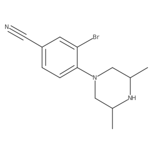 Benzonitrile, 3-bromo-4-(3,5-dimethyl-1-piperazinyl)- Structure