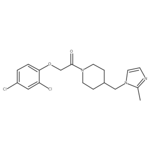 2-(2,4-dichlorophenoxy)-1-(4-((2-methyl-1H-imidazol-1-yl)methyl)piperidin-1-yl)ethanone结构式