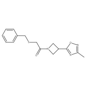 2-(Benzylthio)-1-(3-(3-methyl-1,2,4-oxadiazol-5-yl)azetidin-1-yl)ethanone结构式