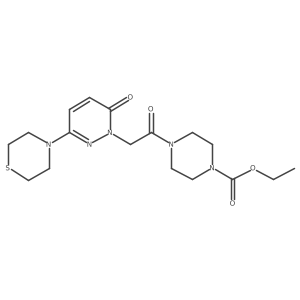 ethyl 4-{[6-oxo-3-(thiomorpholin-4-yl)pyridazin-1(6H)-yl]acetyl}piperazine-1-carboxylate结构式
