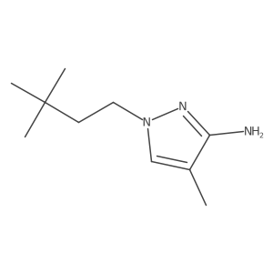 1-(3,3-Dimethylbutyl)-4-methyl-1H-pyrazol-3-amine结构式