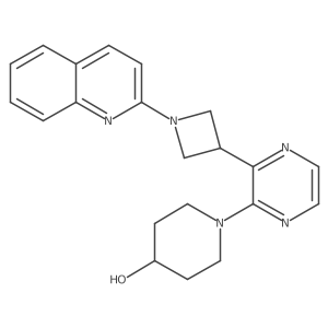 1-[3-(1-Quinolin-2-ylazetidin-3-yl)pyrazin-2-yl]piperidin-4-ol结构式