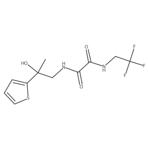 N1-(2-hydroxy-2-(thiophen-2-yl)propyl)-N2-(2,2,2-trifluoroethyl)oxalamide结构式