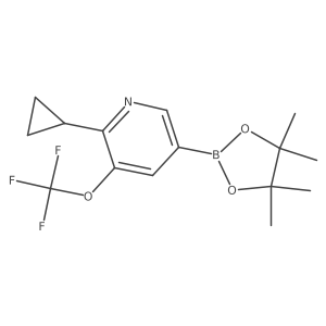 2-Cyclopropyl-5-(4,4,5,5-tetramethyl-1,3,2-dioxaborolan-2-YL)-3-(trifluoromethoxy)pyridine Structure