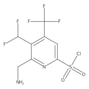 2-(Aminomethyl)-3-(difluoromethyl)-4-(trifluoromethyl)pyridine-6-sulfonyl chloride Structure