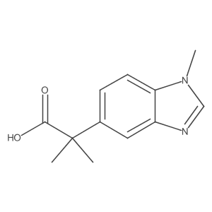 2-methyl-2-(1-methyl-1H-1,3-benzodiazol-5-yl)propanoic acid结构式